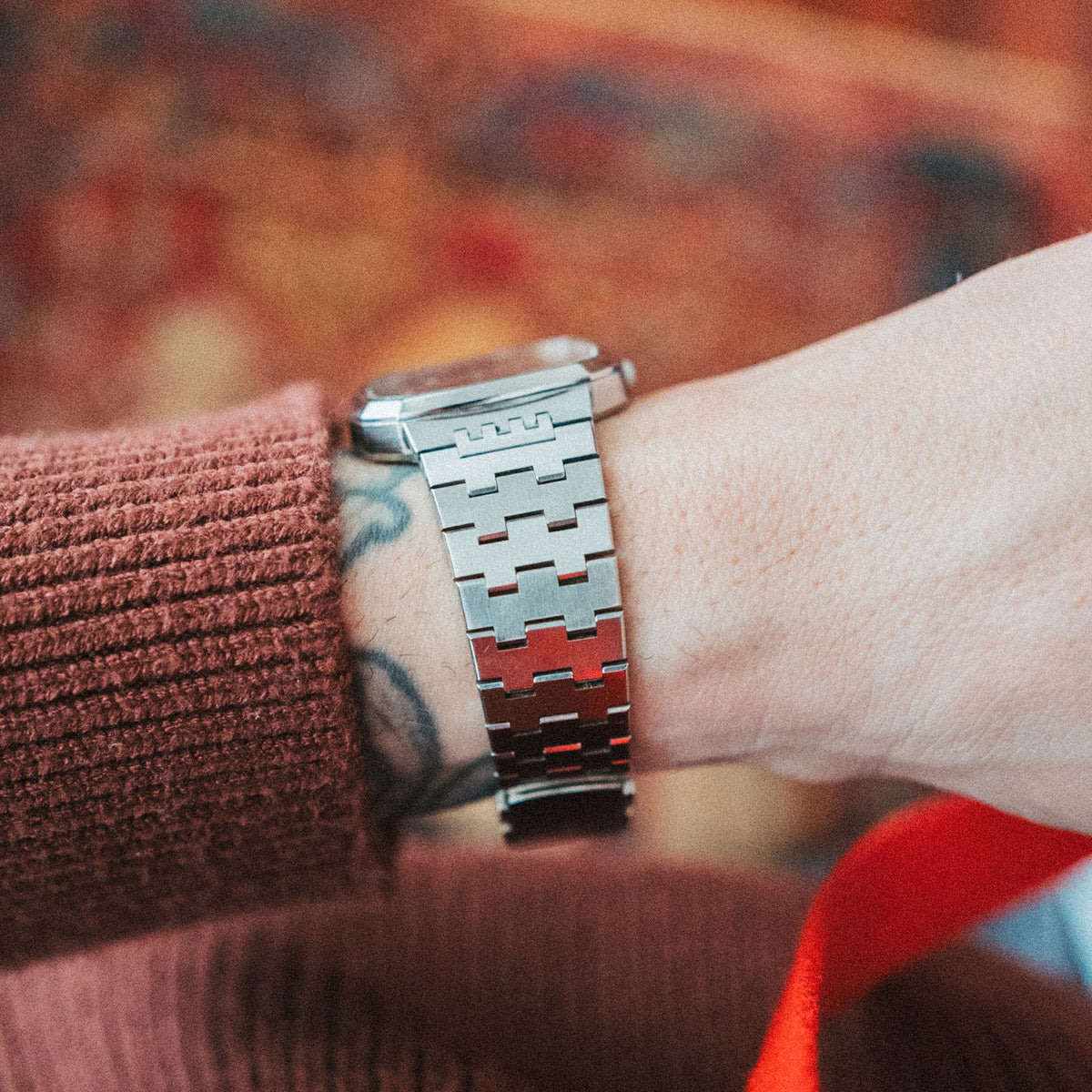Seiko Quartz – Custom Orange Textured Dial