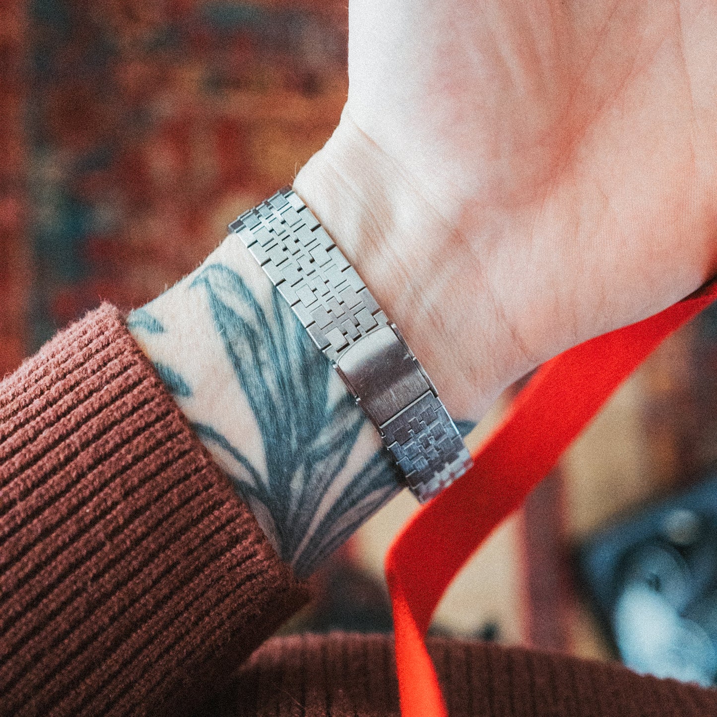 Seiko Quartz – Custom Serpentine Stone Dial (Arabic Indicators)