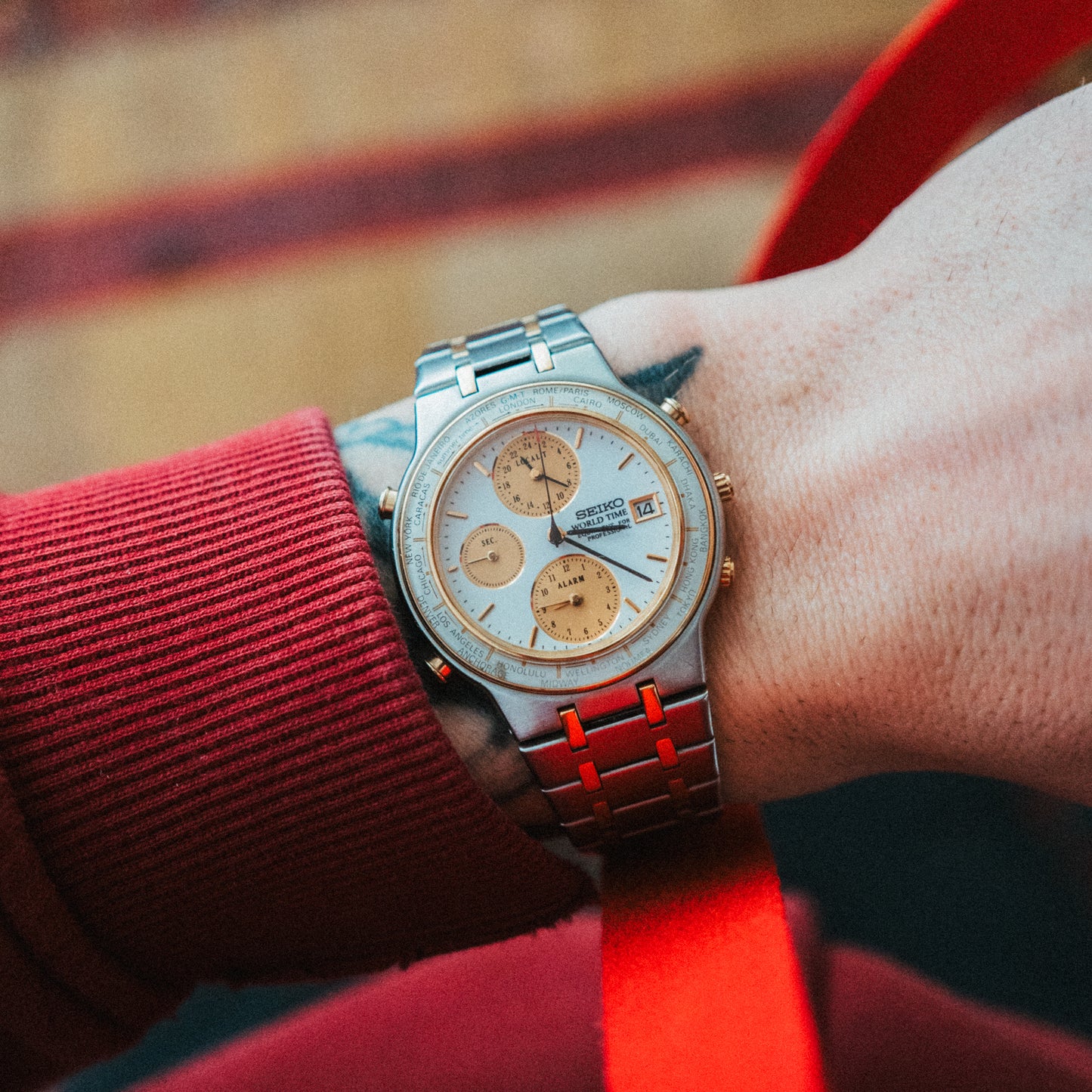 Seiko World Time Chronograph - Two Tone