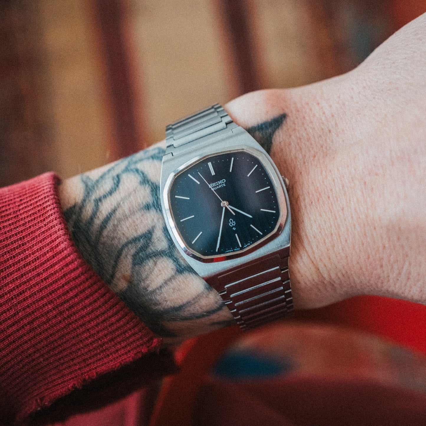 Seiko Quartz - Blue Pinstripe Dial
