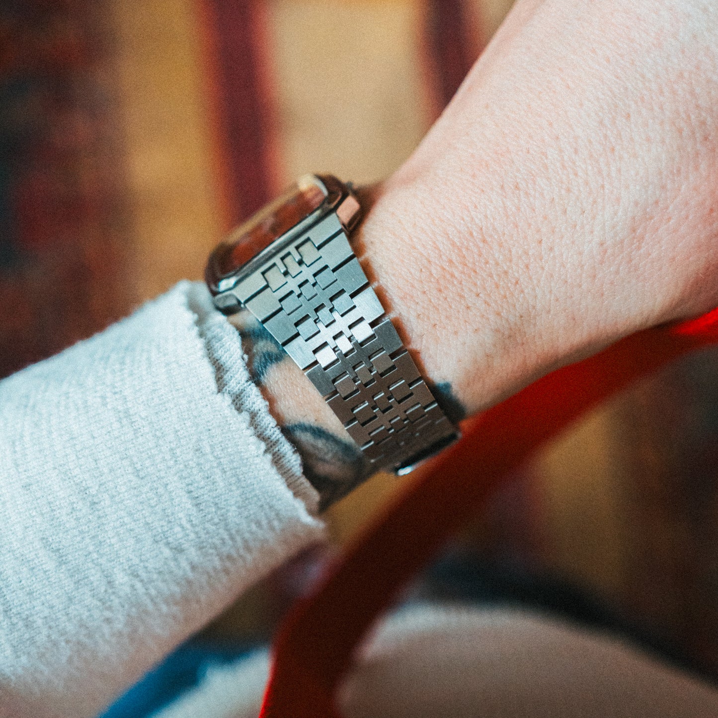 Seiko Quartz — Custom Red Jasper Stone Dial