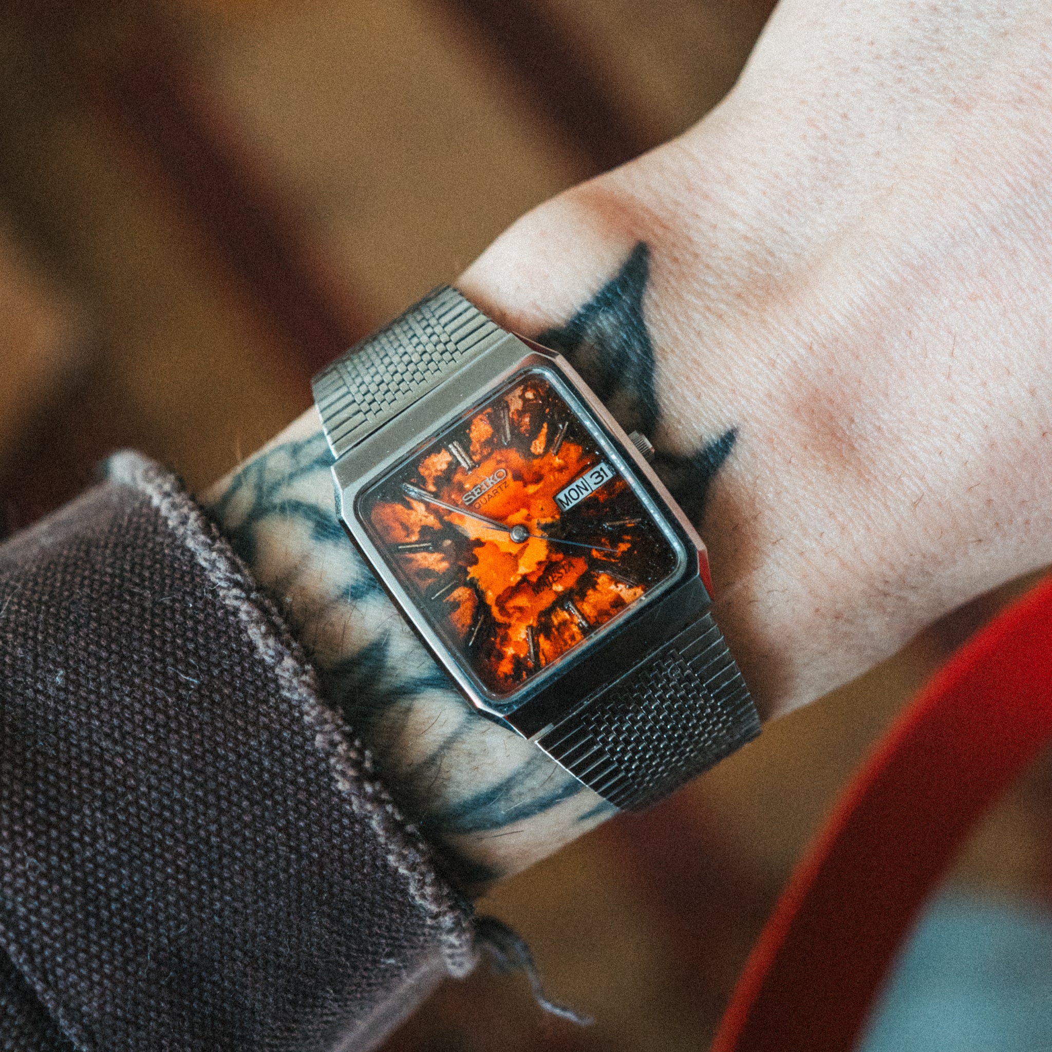 稼働 SEIKO MAJESTA クォーツ 高級ライン レトロ ヴィンテージ Seiko Majesta Neo-Vintage Watch - One-of-One Water Patina Dial