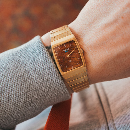Seiko Quartz — Burl Wood Dial