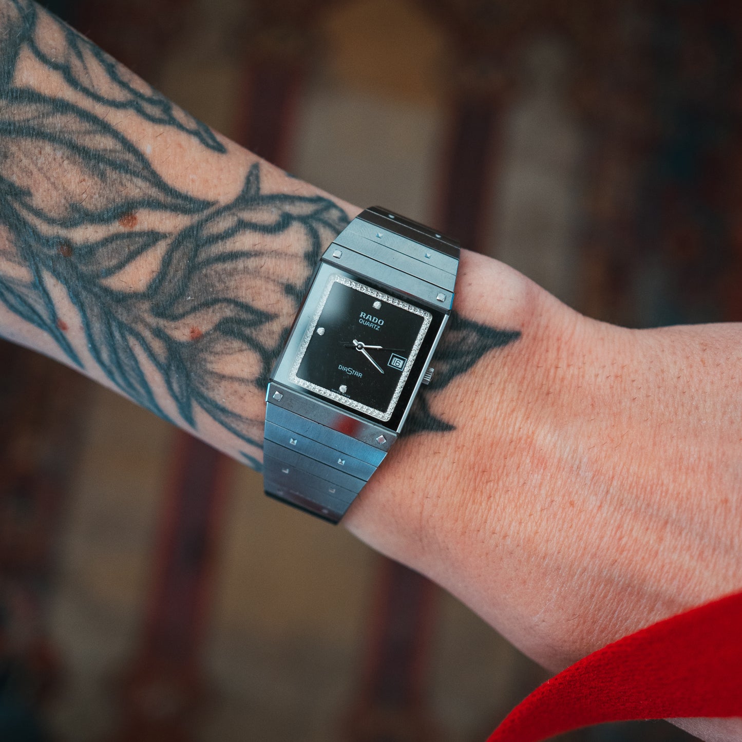 Rado Diastar on wrist front view