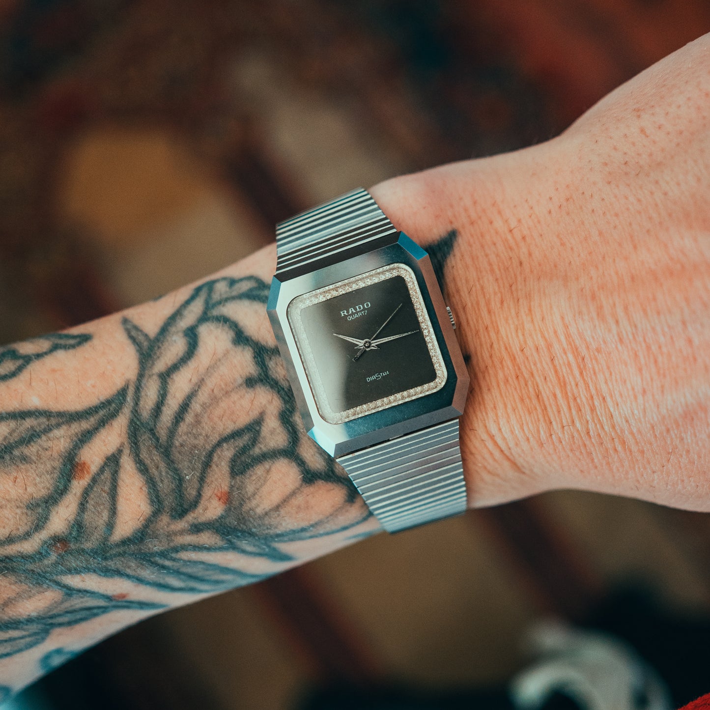 Rado Diastar front view on wrist