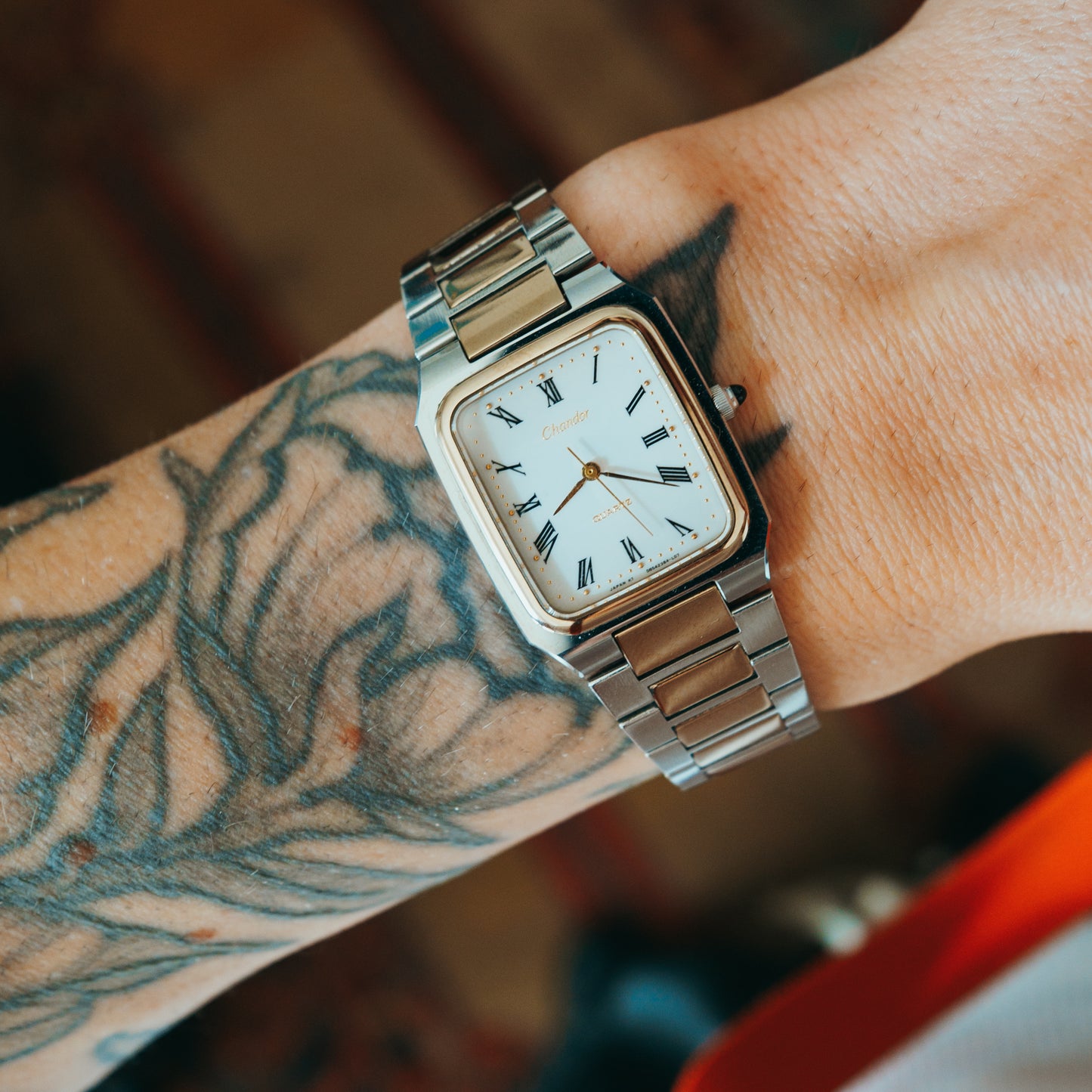 Chandor Quartz two-tone front view on wrist
