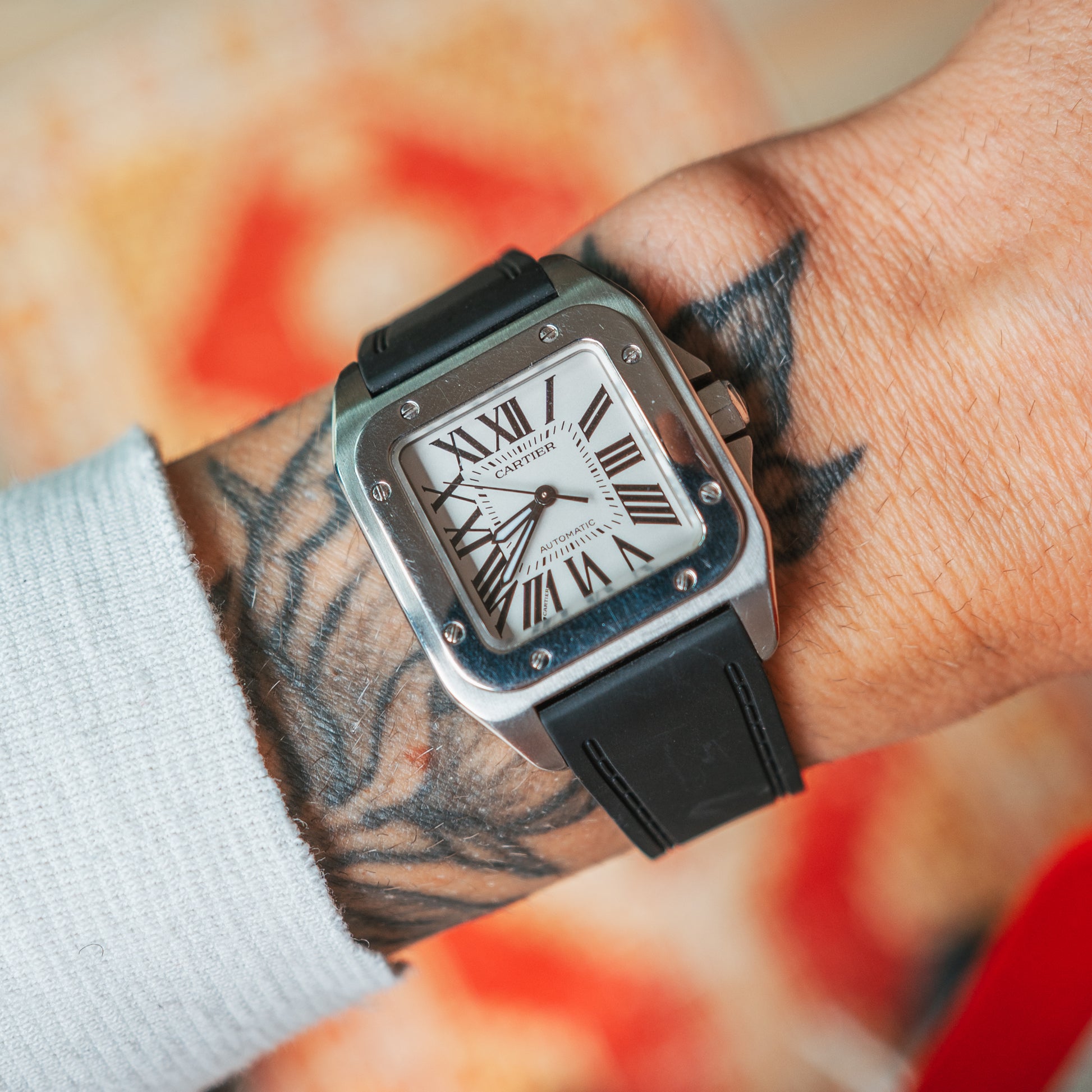 Cartier Santos 100 Medium wrist shot