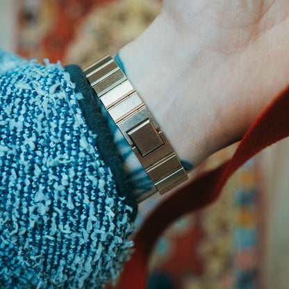 Seiko Dolce - angular steel bracelet clasp on wrist