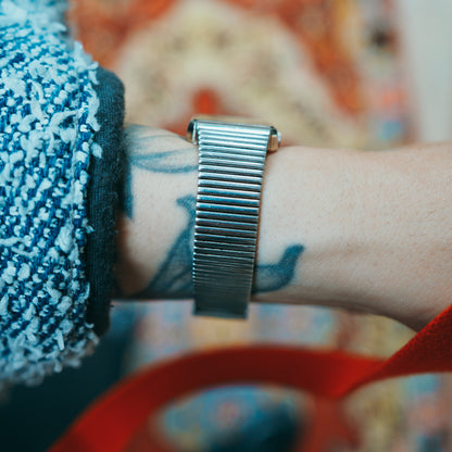Seiko Quartz Blue Dial - front dial view on wrist