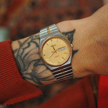 Rado Quartz Two Tone dial wrist view