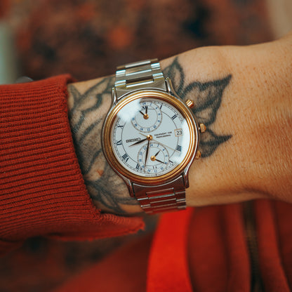 Seiko Overcomplicated Dial bracelet clasp on wrist