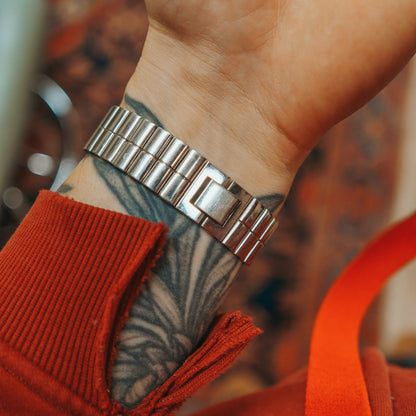 Seiko Nebula Dial bracelet side view on wrist