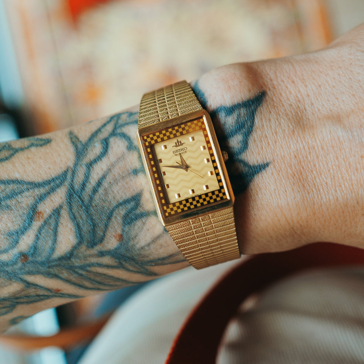 Seiko Quartz Checkered/Wave Dial