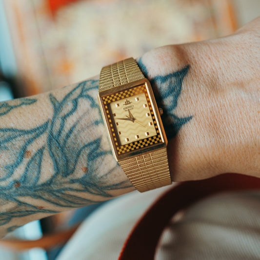 Seiko Quartz Checkered/Wave Dial