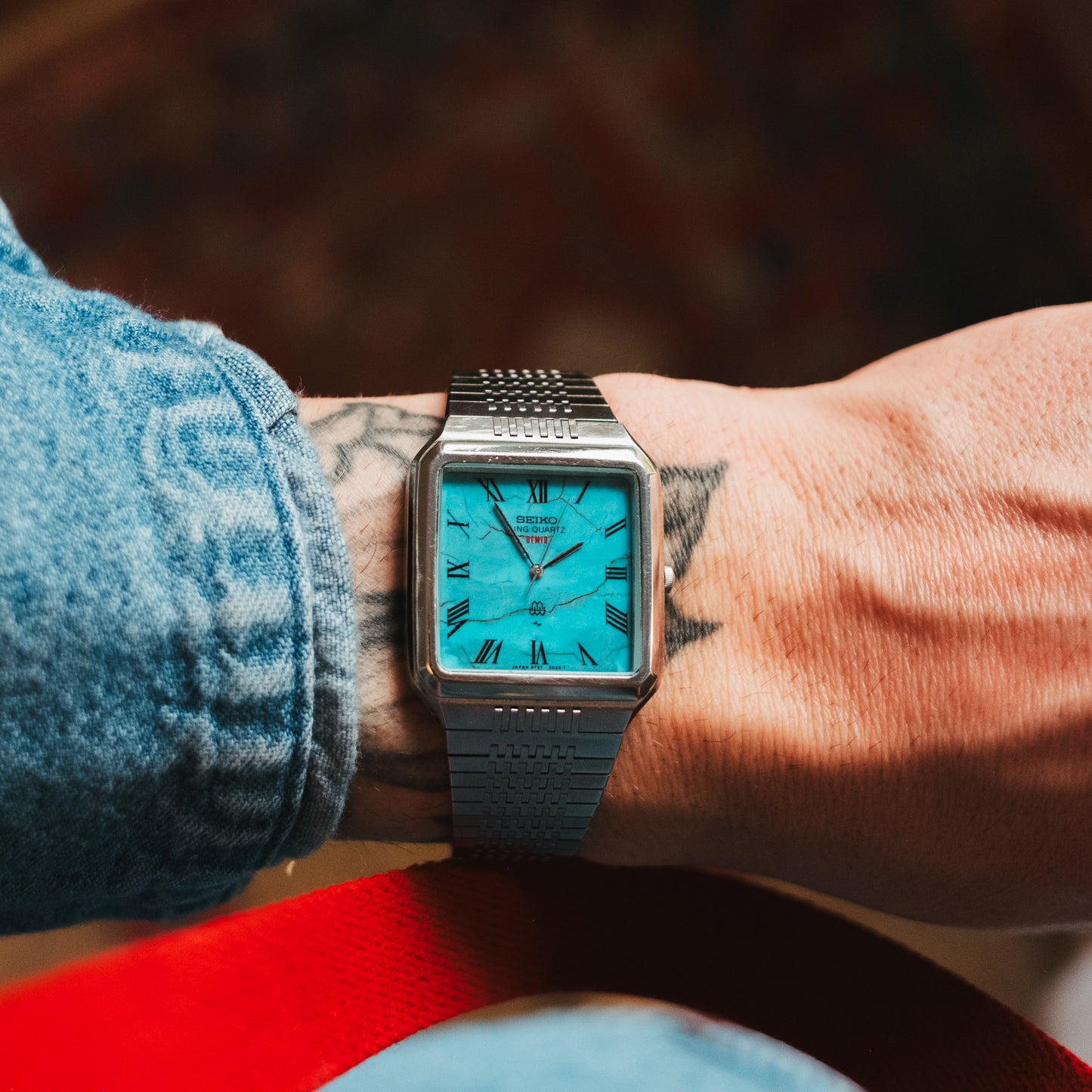 Seiko King Quartz Turquoise Dial