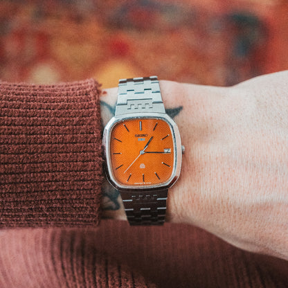 Seiko Quartz – Custom Orange Textured Dial