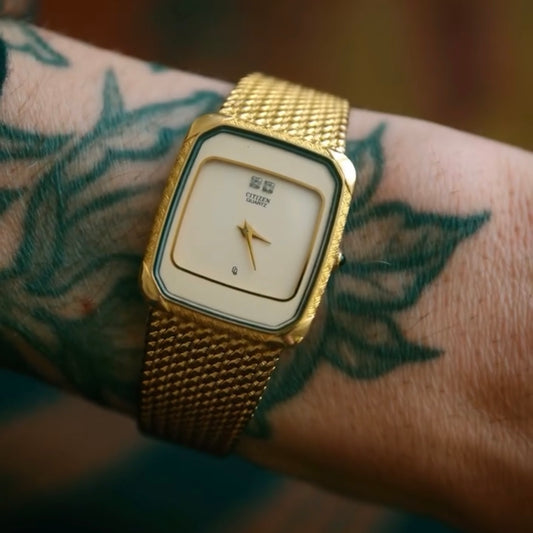 Woven Citizen Gold Quartz Watch