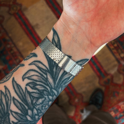 Seiko Lord Quartz bracelet side profile on wrist
